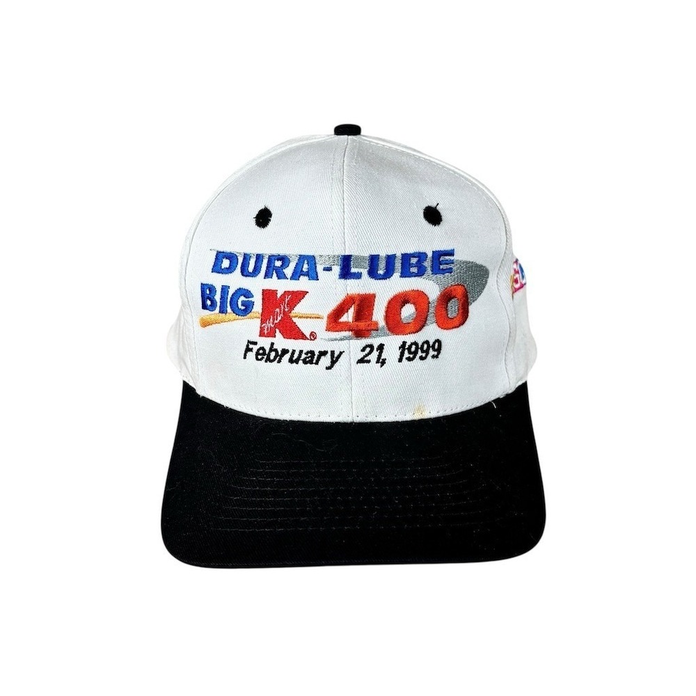 Vintage Dura-Lube Big‎ K 400 NASCAR Snapback Hat 1999 White & Black